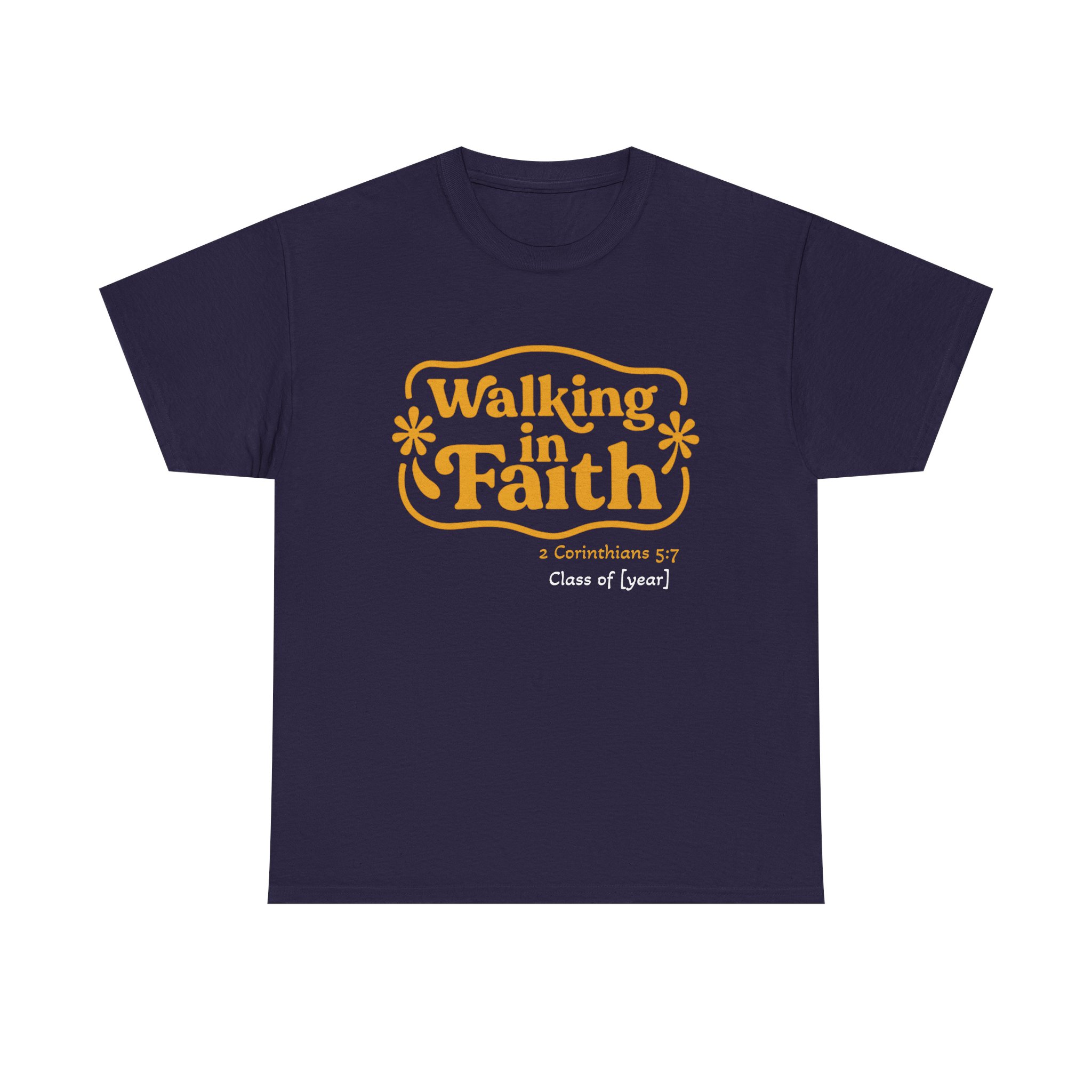 Personalized Walking in Faith Heavy Cotton Tee – 2 Corinthians 5:7 - Image 42