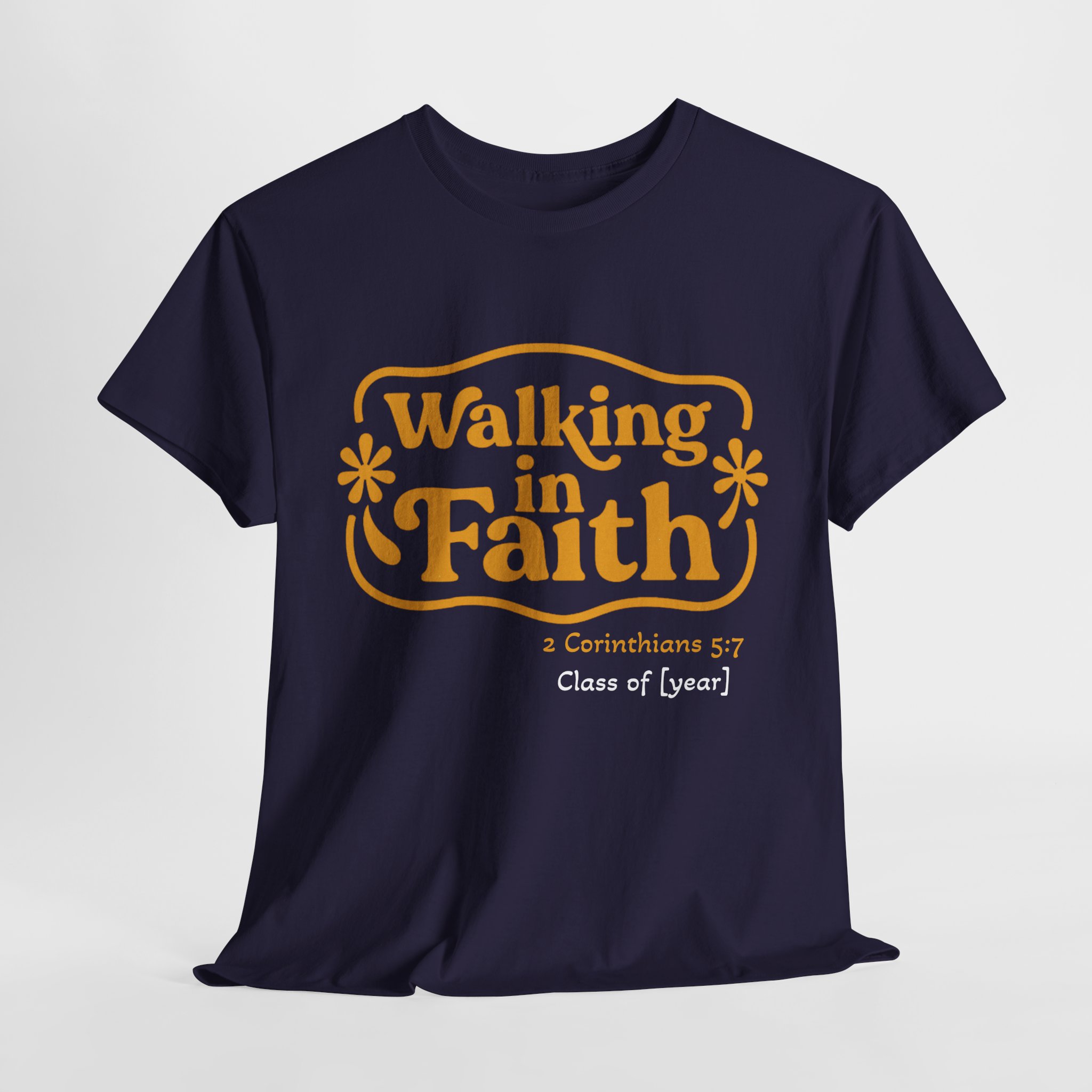 Personalized Walking in Faith Heavy Cotton Tee – 2 Corinthians 5:7 - Image 48