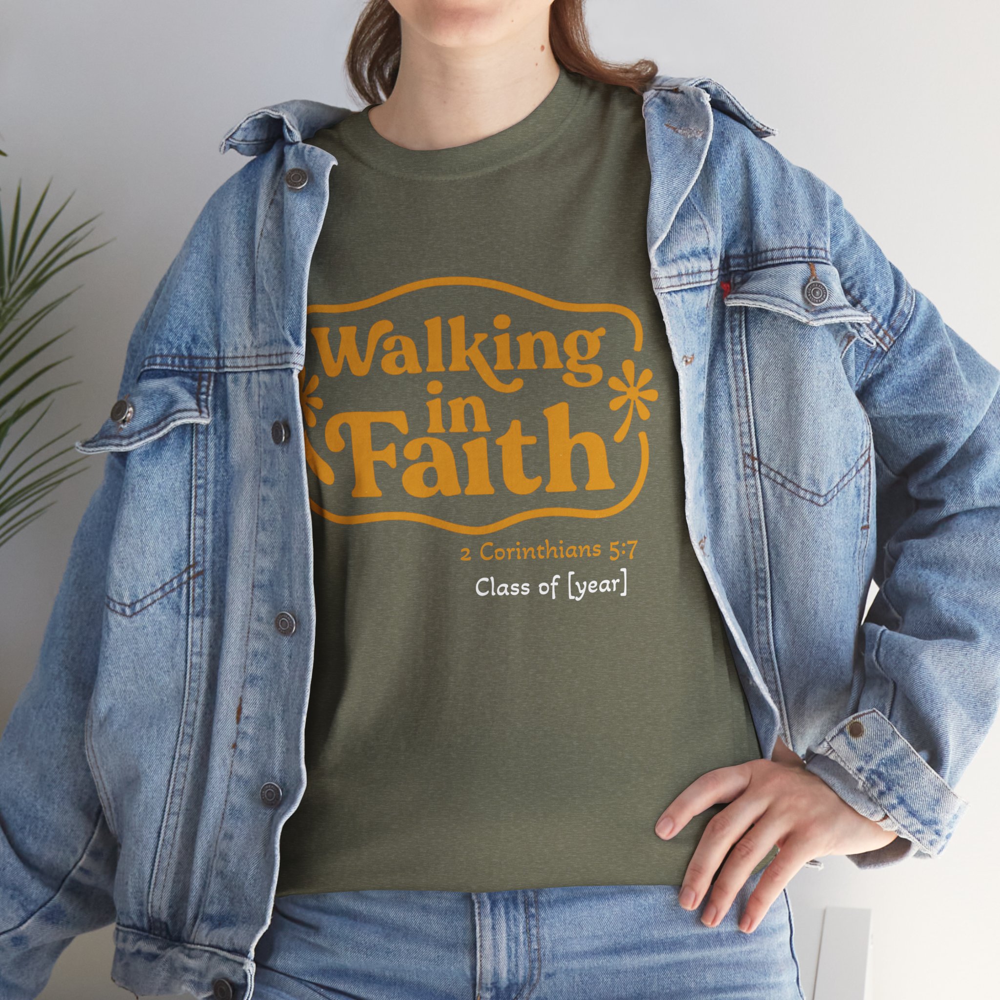 Personalized Walking in Faith Heavy Cotton Tee – 2 Corinthians 5:7 - Image 31