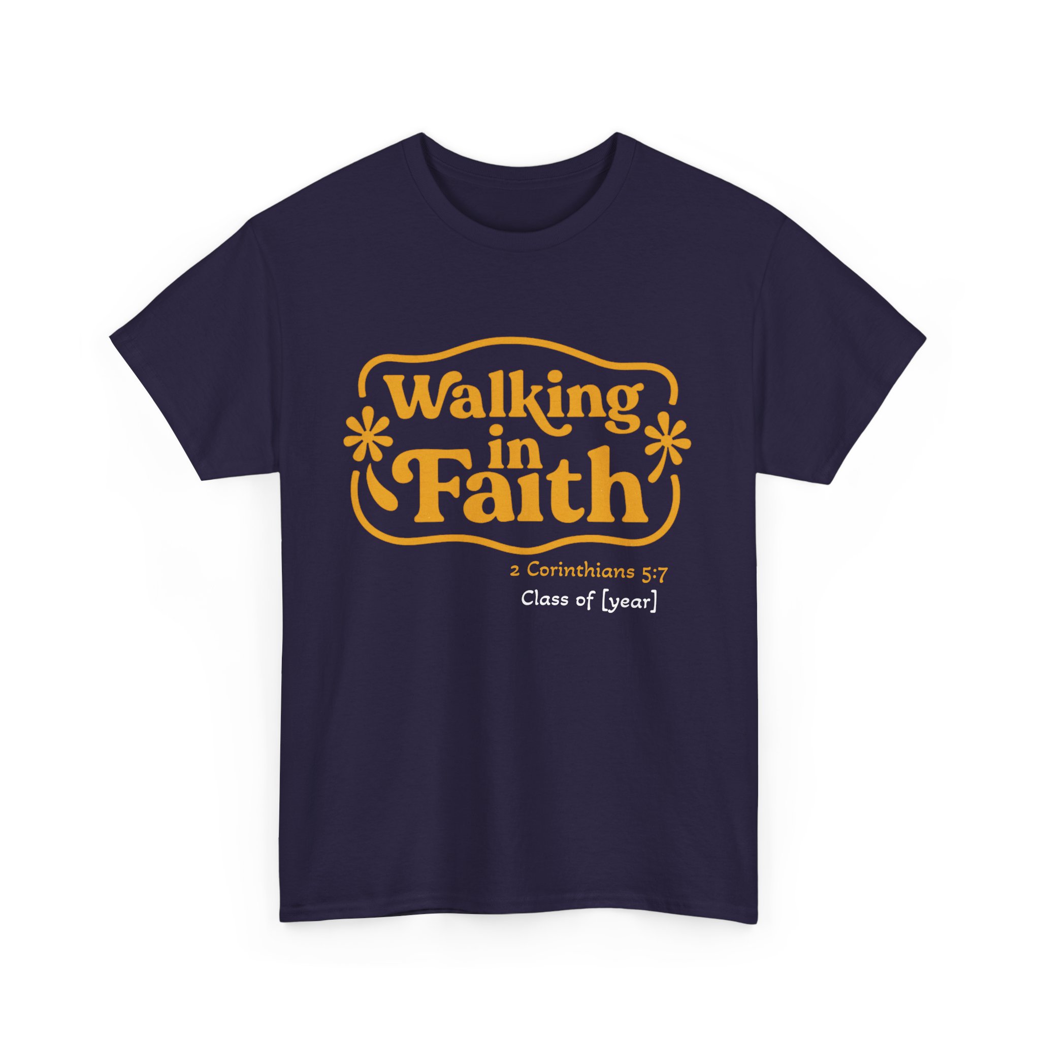 Personalized Walking in Faith Heavy Cotton Tee – 2 Corinthians 5:7 - Image 44