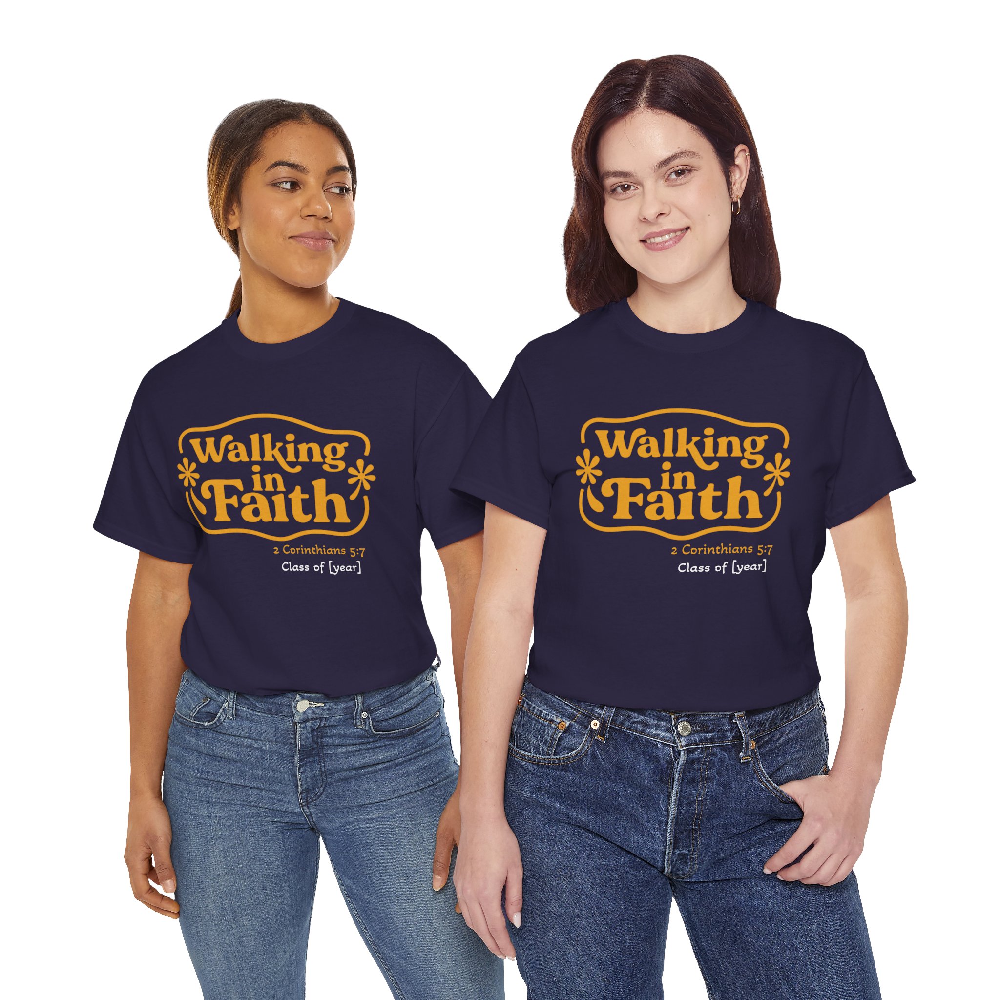 Personalized Walking in Faith Heavy Cotton Tee – 2 Corinthians 5:7 - Image 50