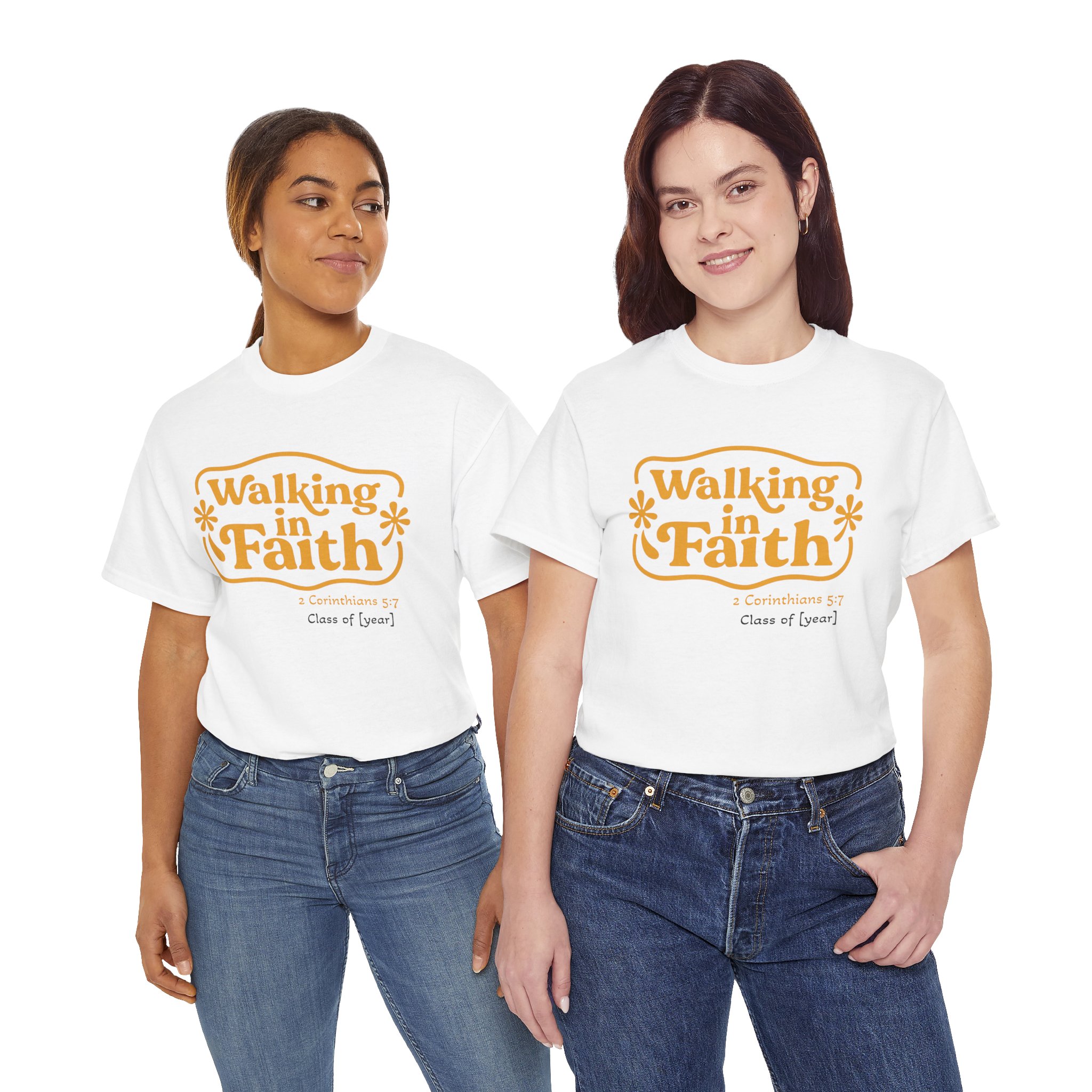 Personalized Walking in Faith Heavy Cotton Tee – 2 Corinthians 5:7 - Image 9