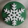 Green Snowflake Large Button Ring