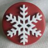 Red Snowflake Large Button Ring
