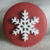 Red Snowflake Button Ring