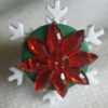 Snowflake Poinsettia Button Ring