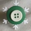 Snowflake Green White Button Ring