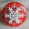 Red Snowflake Silhouette Button Ring