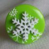 Lime Snowflake Snowfall Button Ring