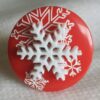 Red Snowflake Snowfall Button Ring