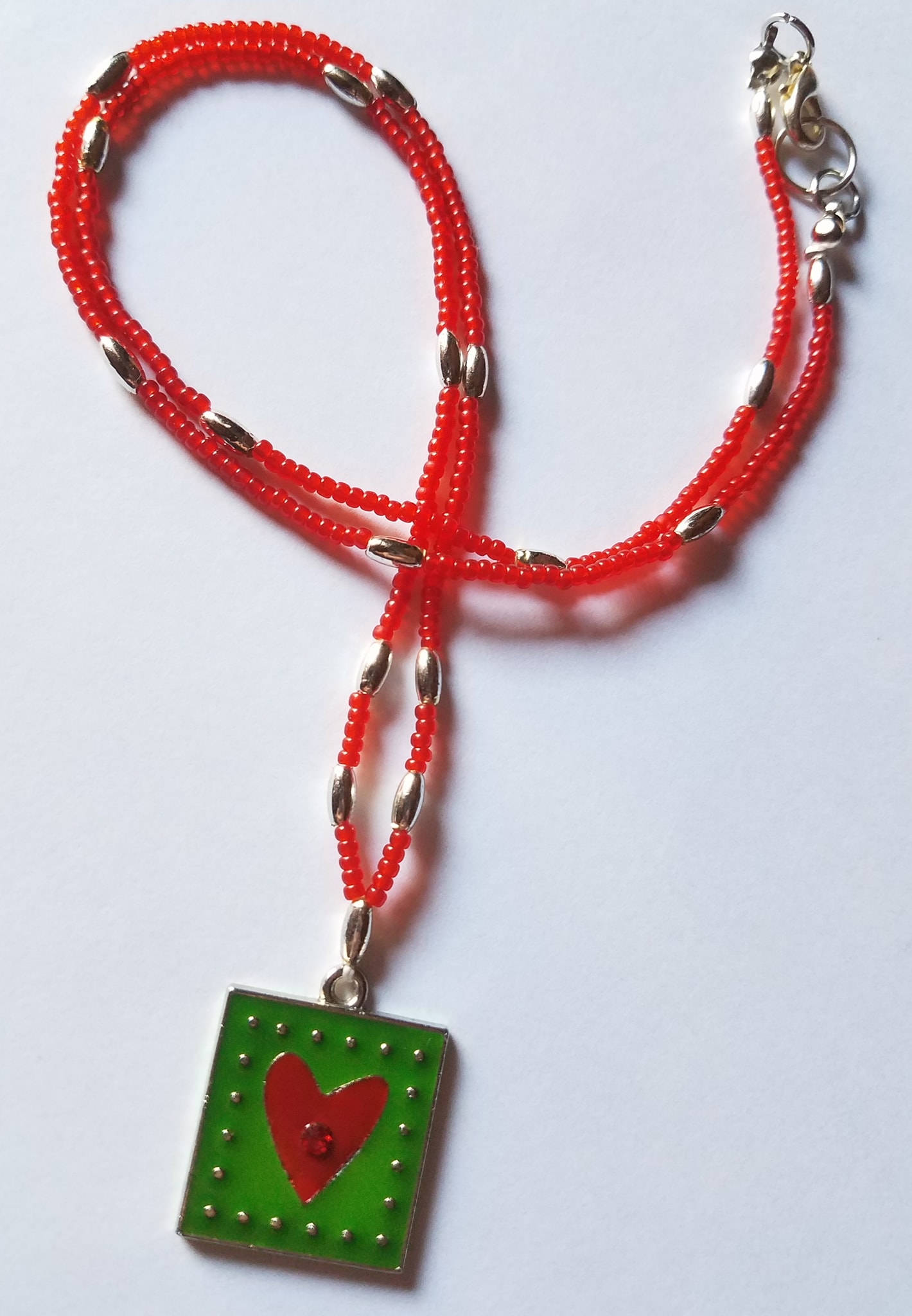 Love Stamp Beaded Necklace