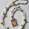 Santa Stamp Beaded Necklace