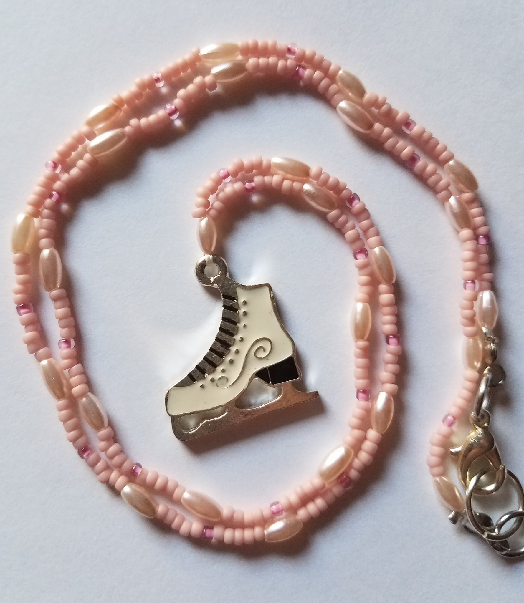 Ice Skate Beaded Necklace