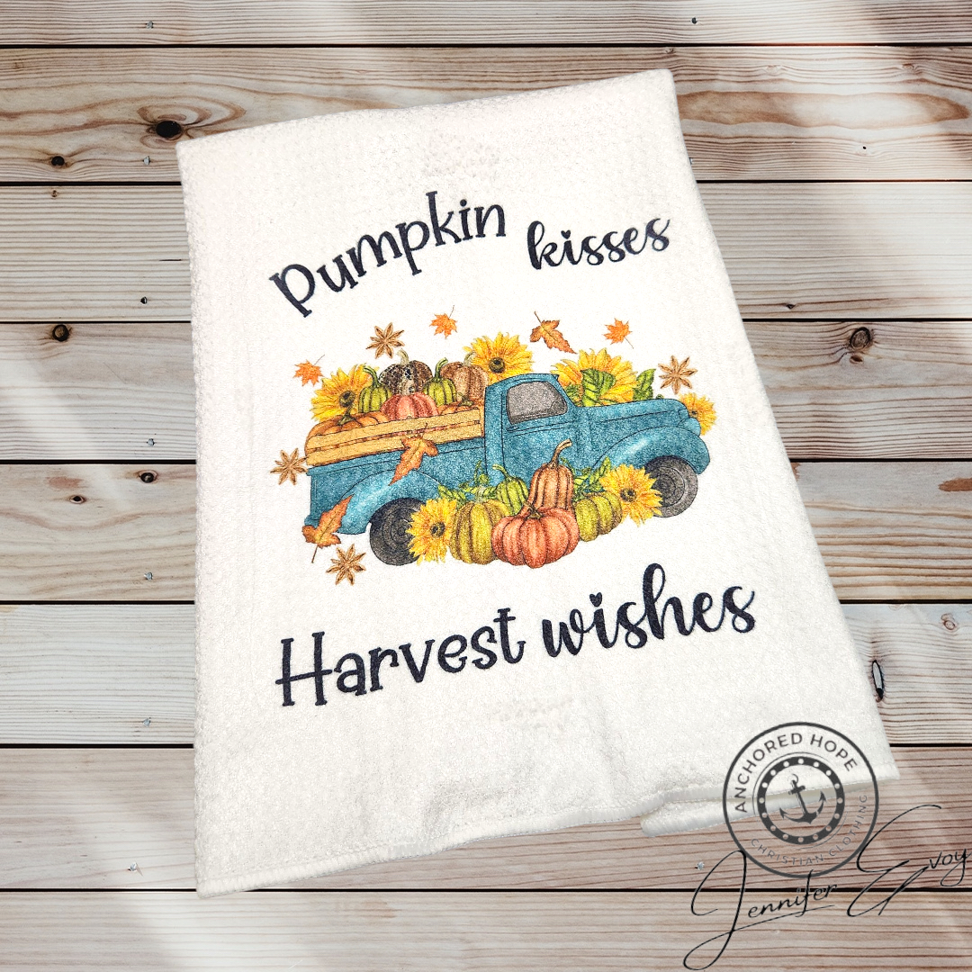 Pumpkin Kisses & Harvest Wishes Kitchen Towel