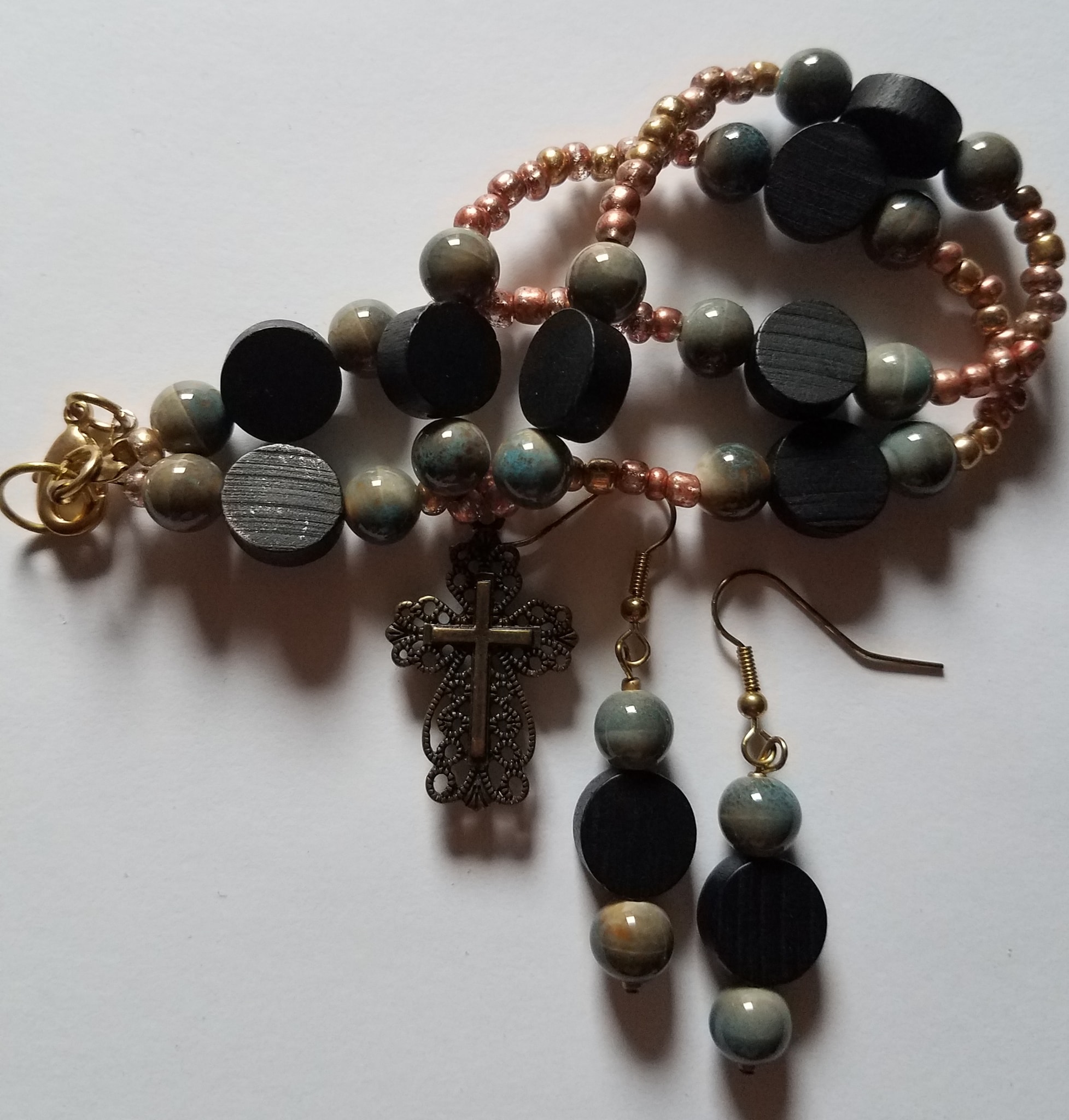 Rustic Cross Necklace Set