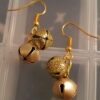 Mini Jingle Bell Gold Duo Earrings