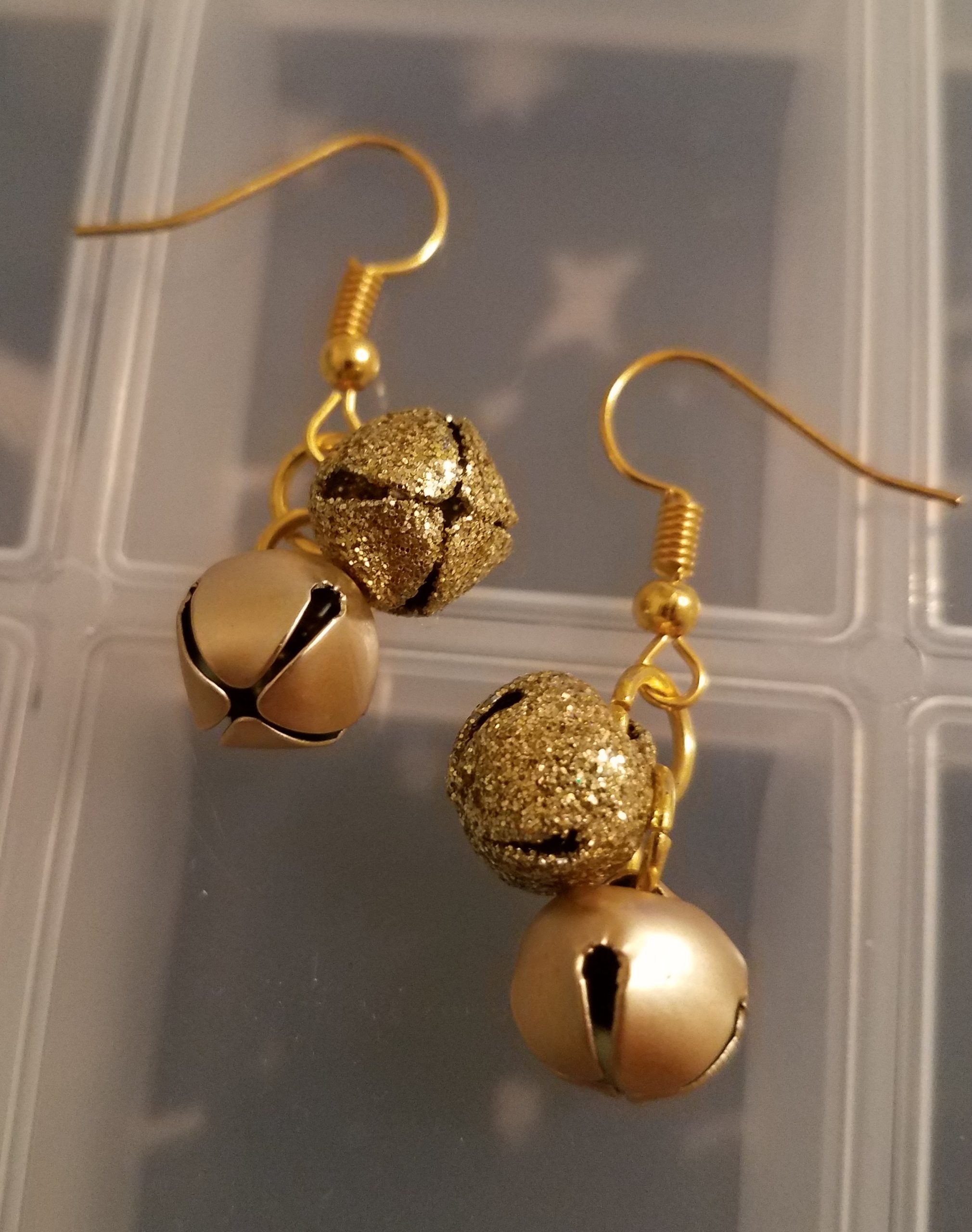 Mini Jingle Bell Gold Duo Earrings