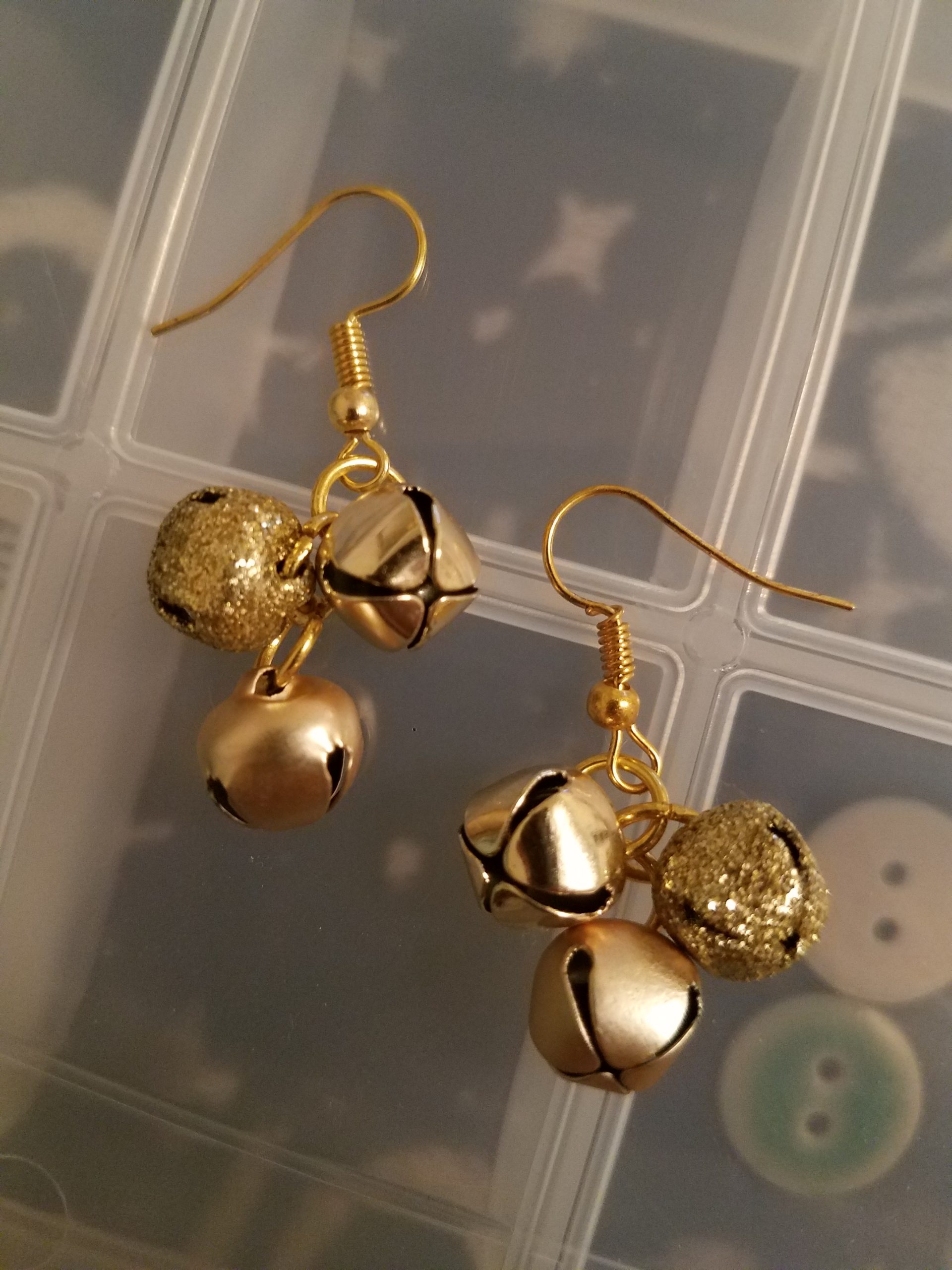 Mini Jingle Bell Gold Trio A Earrings