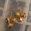 Mini Jingle Bell Gold Trio B Earrings
