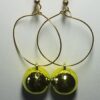Shine Bulb Green Hoop Earrings