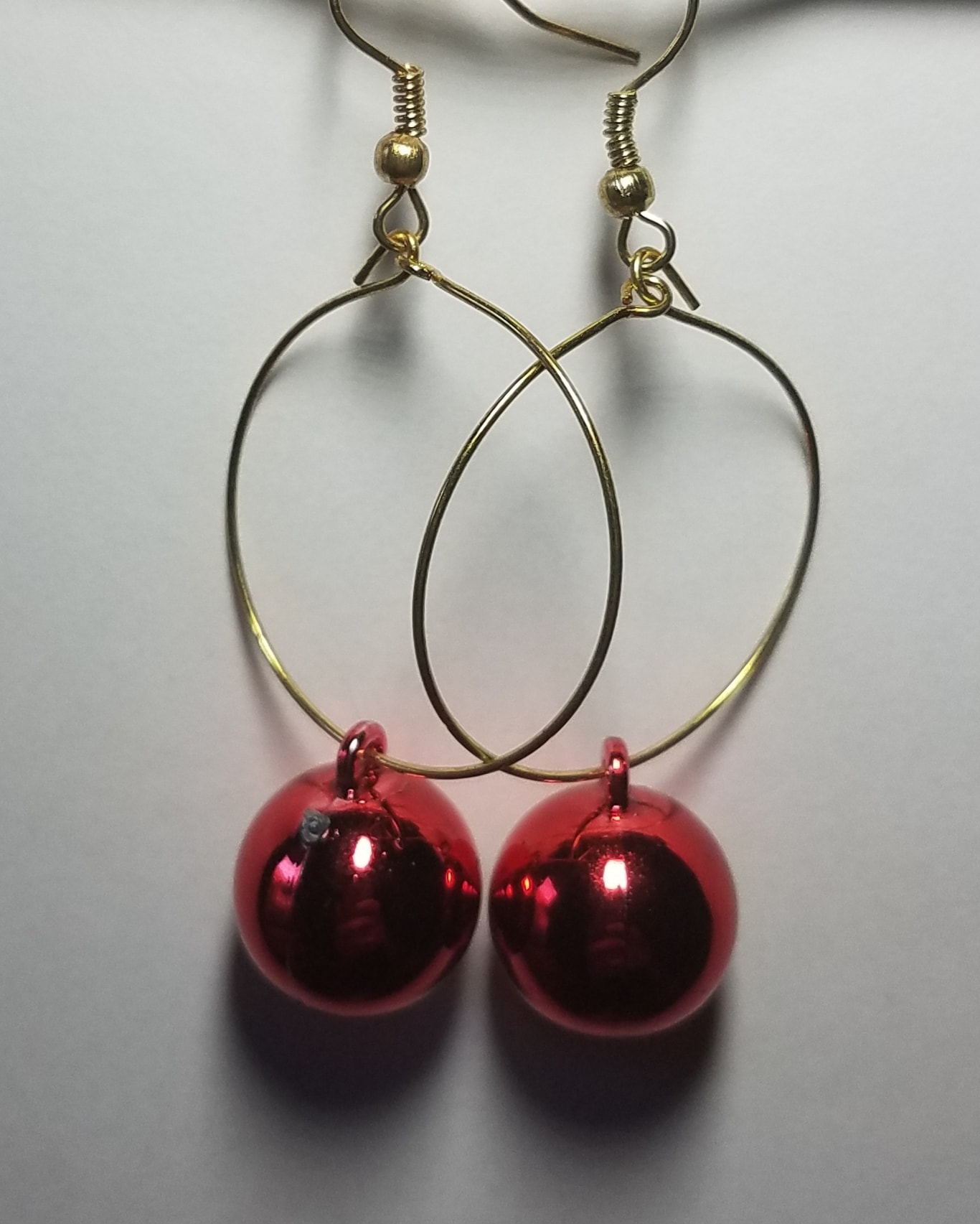 Shine Bulb Red Hoop Earrings