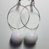 Glitter Bulb White Hoop Earrings