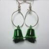 Chime Bell Green Hoop Earrings