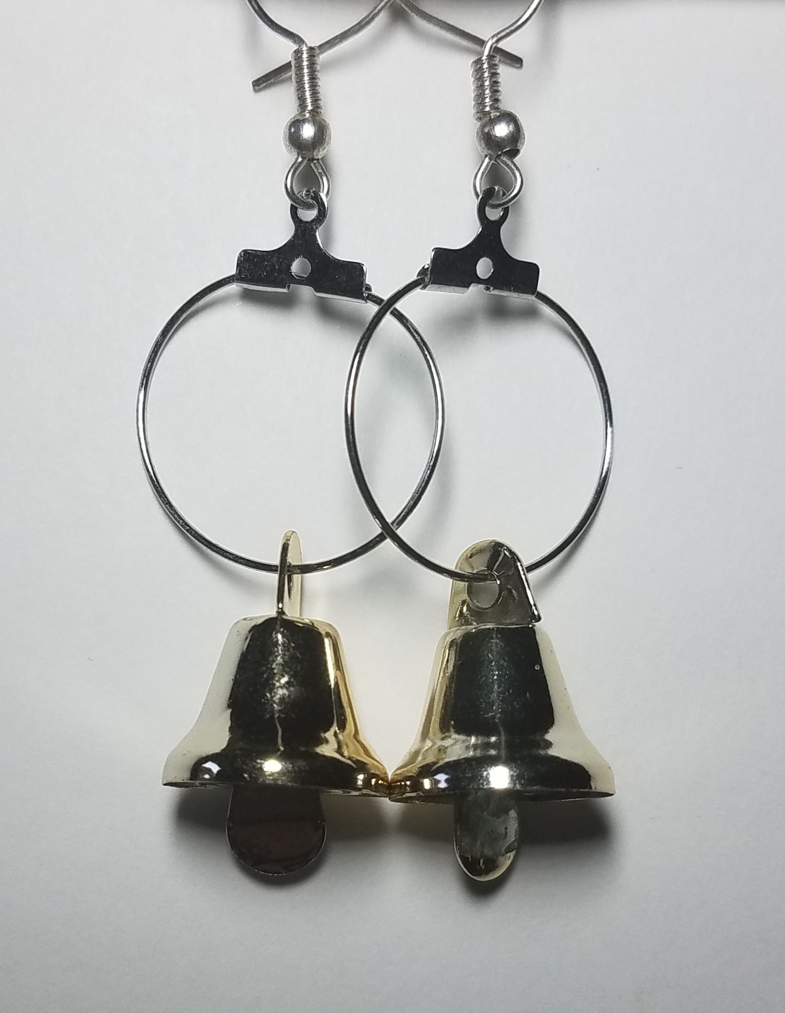 Chime Bell Silver Hoop Earrings