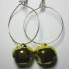 Jingle Bell Large Green Hoop Earrings