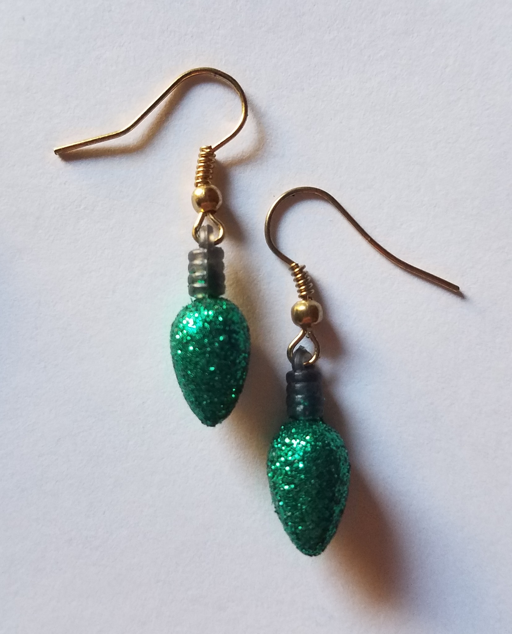 Mini Glitter Light Green Earrings