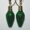 Large Glitter Light Green Earrings