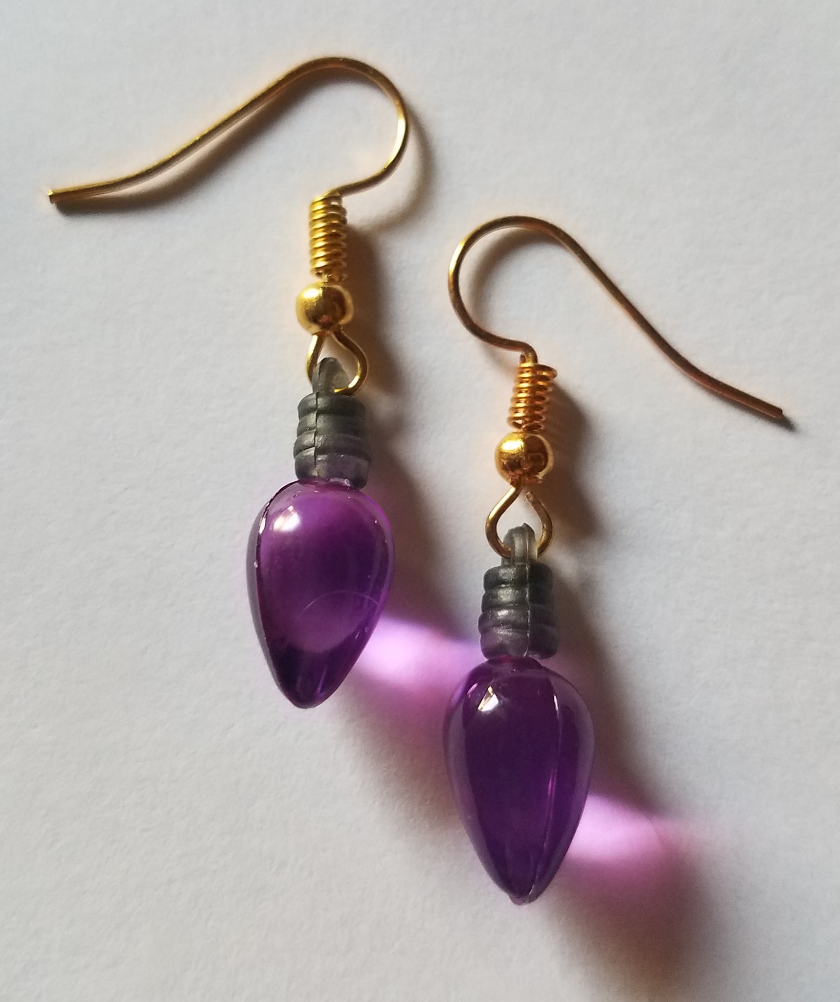 Mini Translucent Light Purple B Earrings