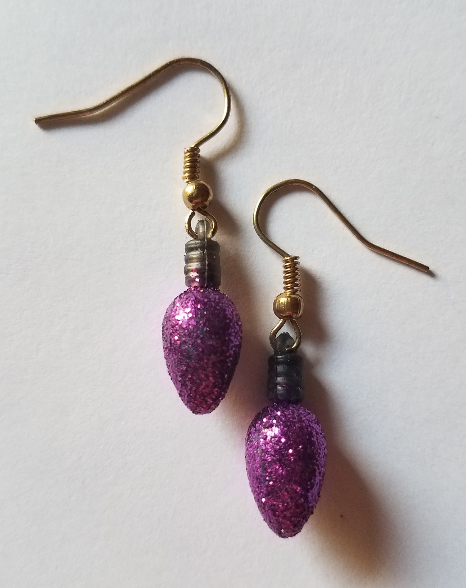Mini Glitter Light Purple Earrings