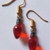 Mini Translucent Light Red Earrings
