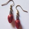 Mini Glitter Light Red Earrings