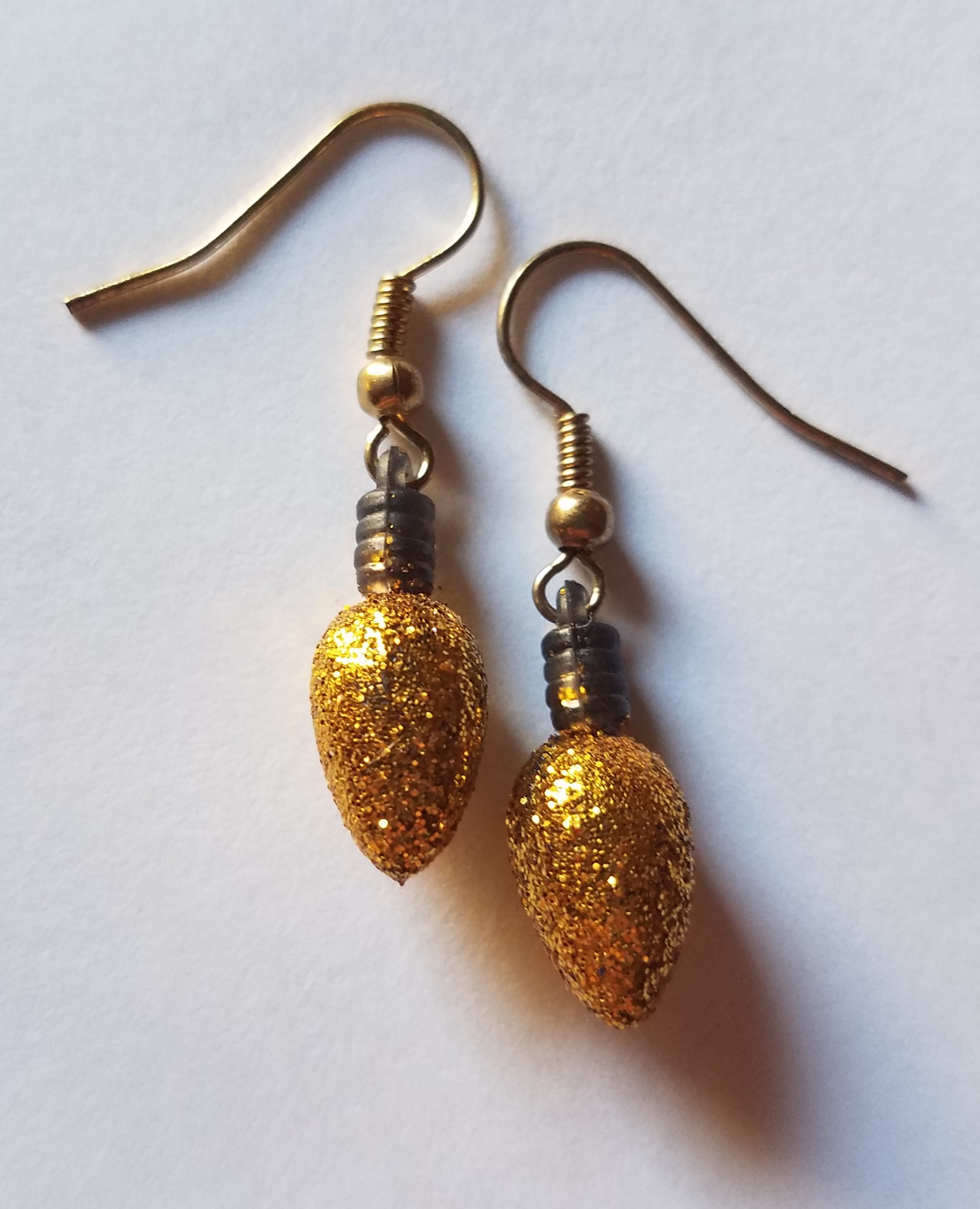 Mini Glitter Light Yellow Earrings