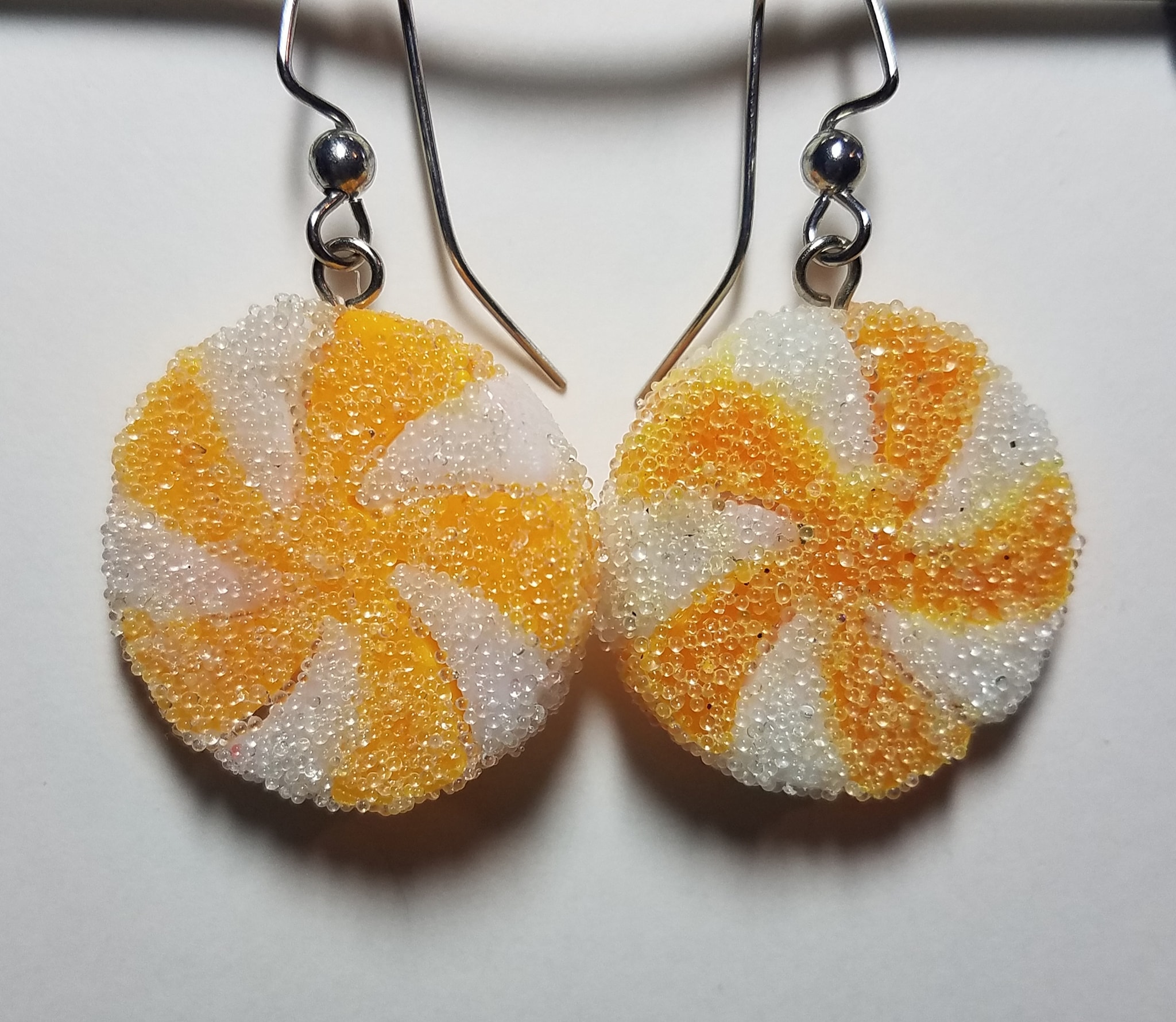 Candy Swirl Yellow Earrings