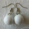 Glitter Bulb White Earrings