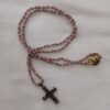 Mauve Cross Beaded Necklace