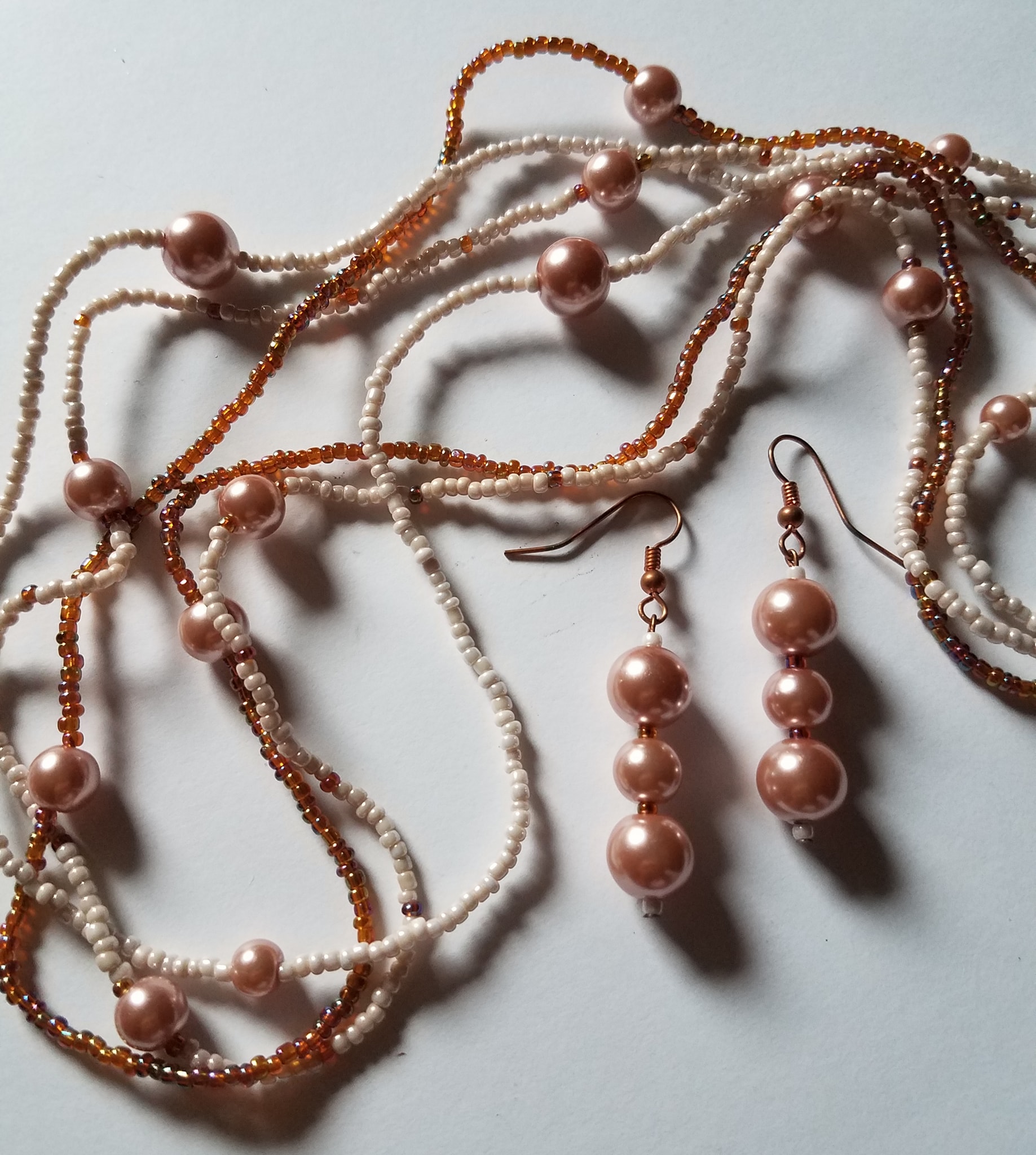 Rosy Pearl Inspiration Strand Necklace Set