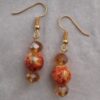 Orange Splatter Dangle Earrings