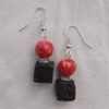 Lava Orange Splatter Dangle Earrings