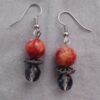 Crystal Orange Splatter Dangle Earrings