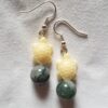 Ivory & Green Turtle Dangle Earrings