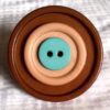 Brown & Baby Blue Button Ring