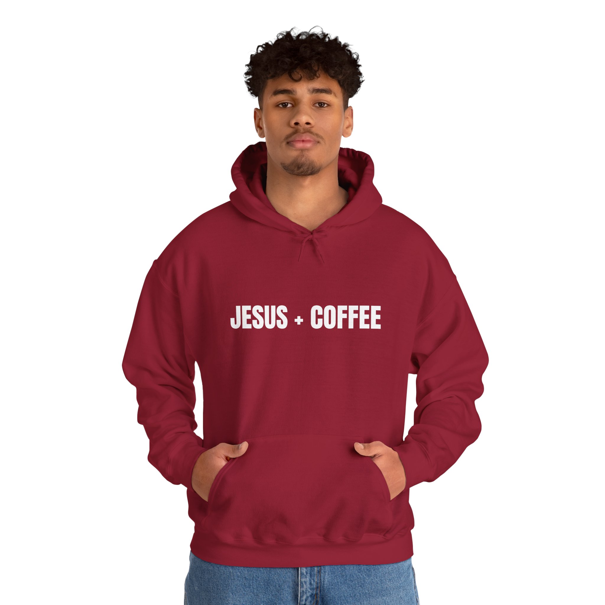 Jesus + Coffee Unisex Heavy Blend™ Hooded Sweatshirt - Image 70