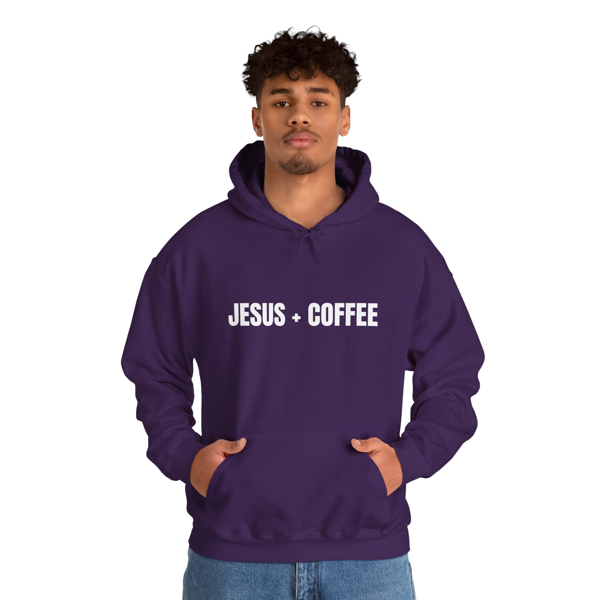 Jesus + Coffee Unisex Heavy Blend™ Hooded Sweatshirt - Image 52