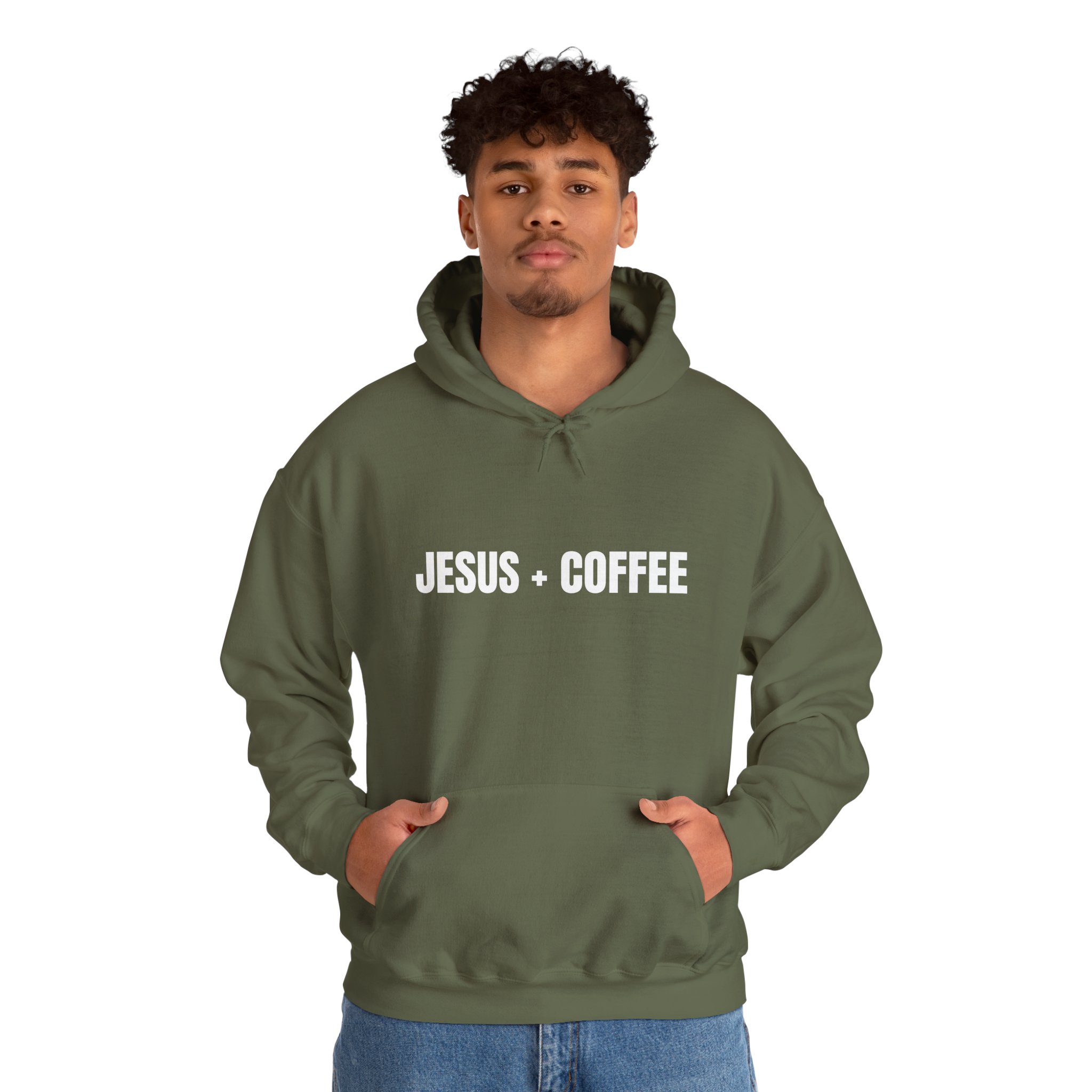 Jesus + Coffee Unisex Heavy Blend™ Hooded Sweatshirt - Image 43