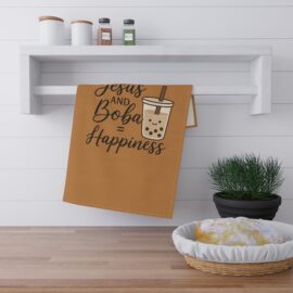 Jesus and Boba Christian Kitchen Towel