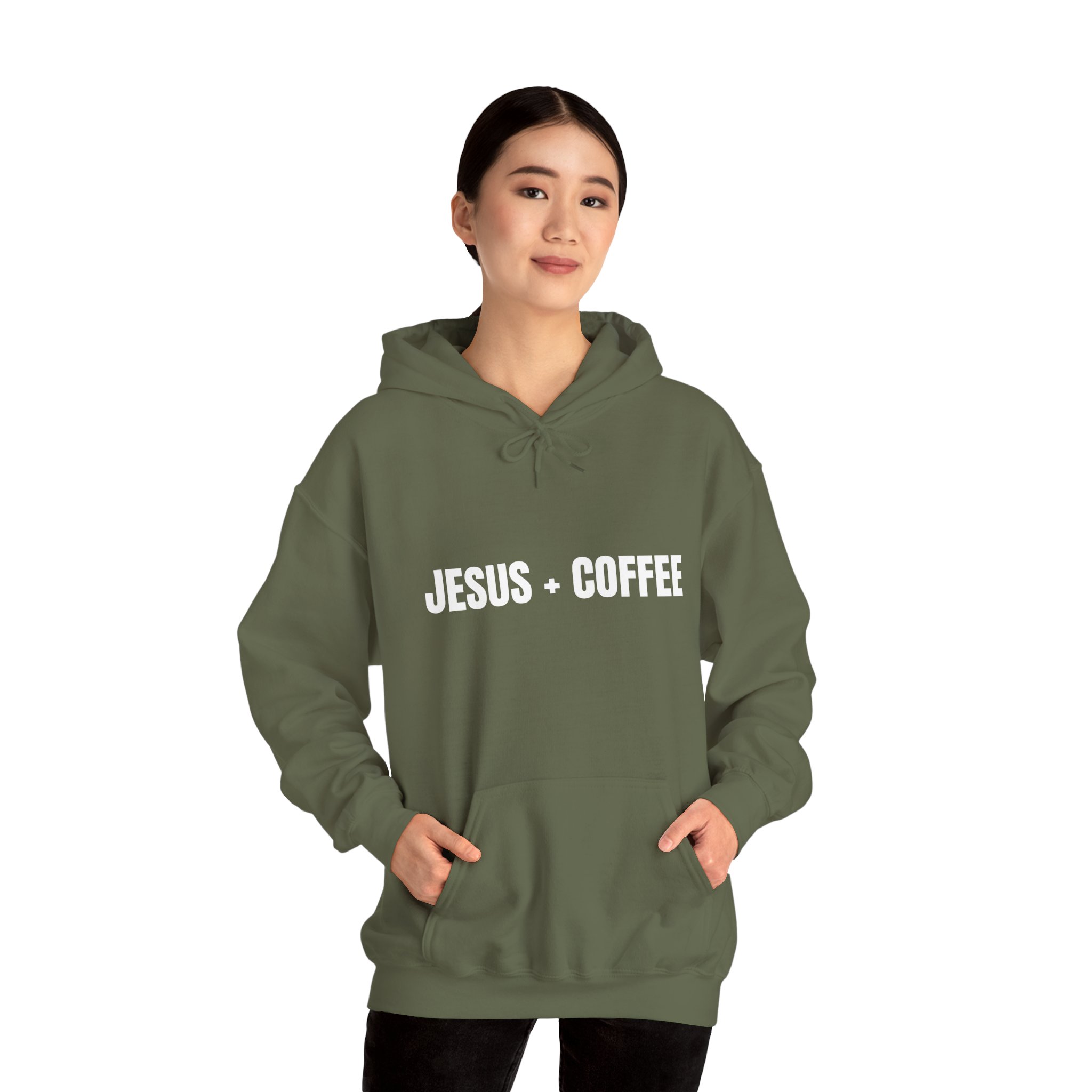 Jesus + Coffee Unisex Heavy Blend™ Hooded Sweatshirt - Image 42